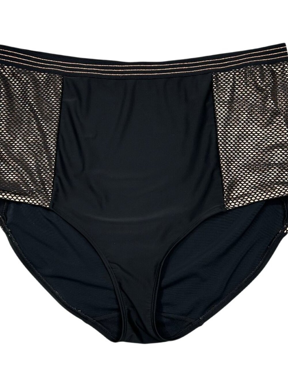 Swim by Cacique Black Metallic High Waist Bikini Swim Bottoms Size 26
